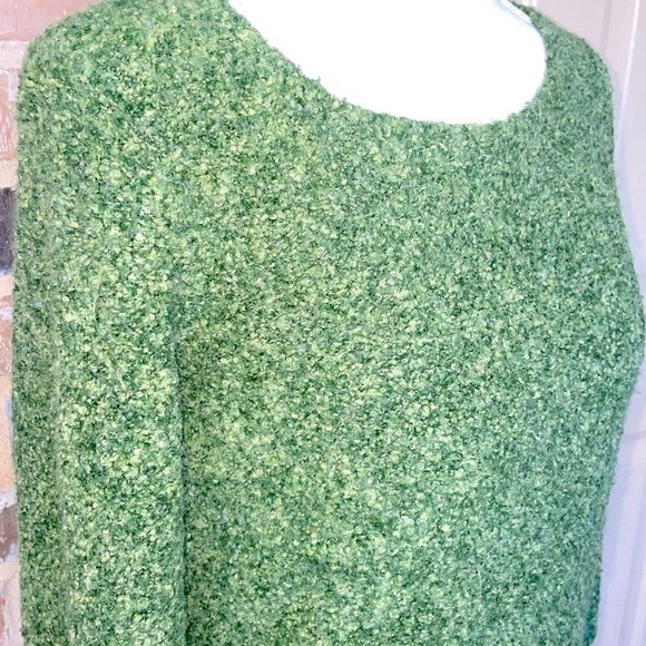 Josephine Chaus Green Wool Blend Slubbed Knit Sweater Textured Boucle Marled - Picture 10 of 10